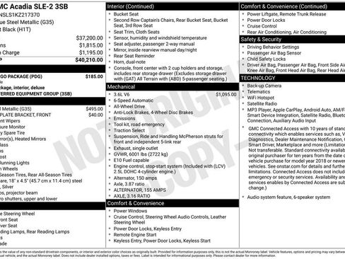 Used 2019 GMC Acadia SLE w/ LPO, Cargo Package AWD/4WD image 2