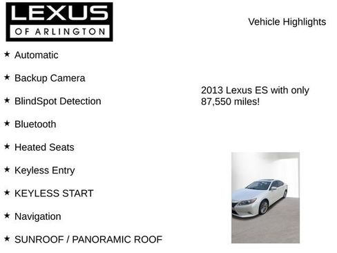 Used 2013 Lexus ES 350 w/ Premium Pkg image 8