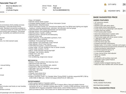 Used 2019 Chevrolet Trax LT w/ LT Convenience Package image 4