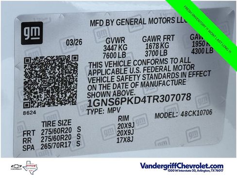 New 2026 Chevrolet Tahoe Z71 w/ Z71 Off-Road Package AWD/4WD image 22