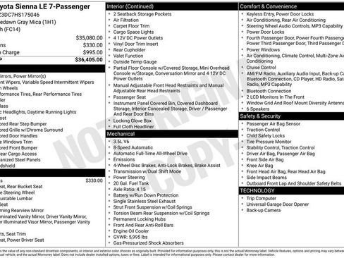 Used 2017 Toyota Sienna LE AWD/4WD image 1