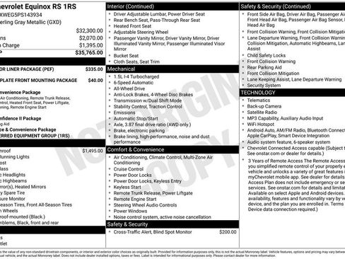 Used 2023 Chevrolet Equinox RS w/ LPO, Floor Liner Package AWD/4WD image 2