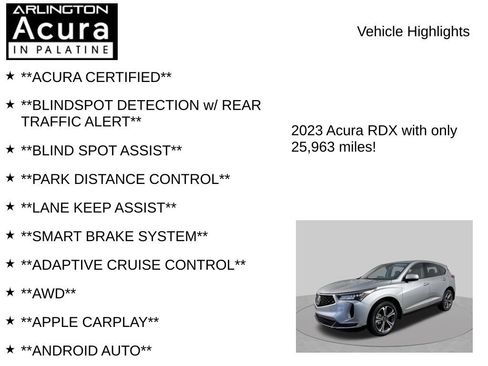 Certified 2023 Acura RDX AWD w/ Advance Package image 7