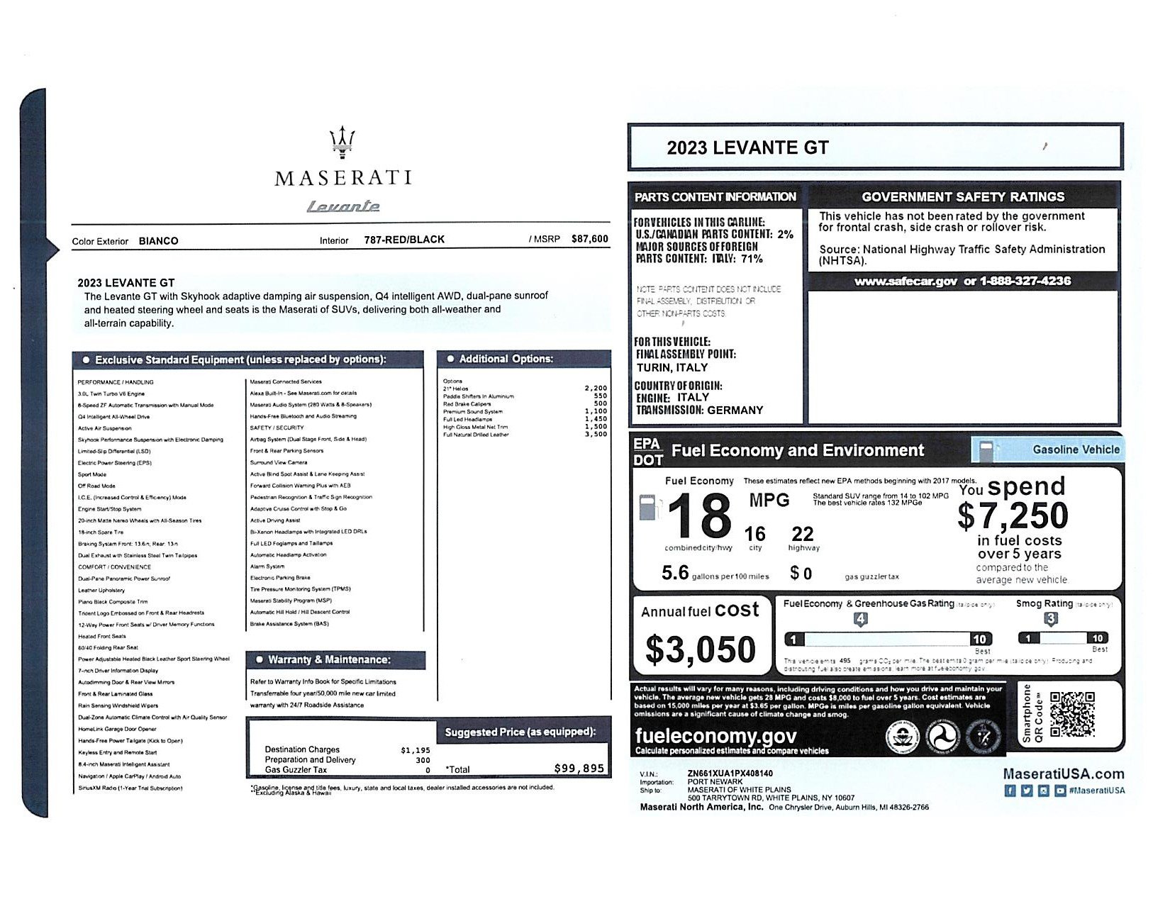 Certified 2023 Maserati Levante GT AWD/4WD image 35