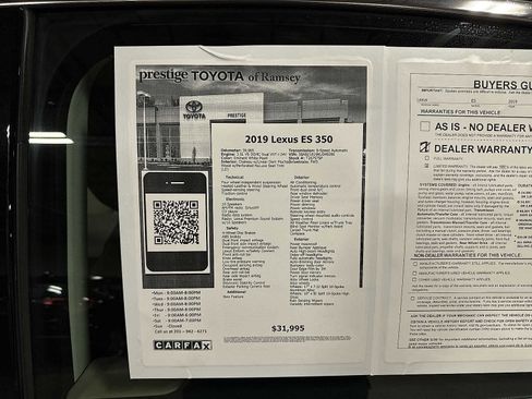 Used 2019 Lexus ES 350 w/ Premium Package FWD image 13