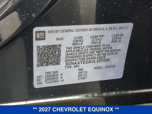 New 2027 Chevrolet Equinox RS w/ Safety and Technology Package AWD/4WD image 27