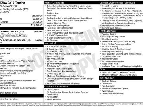 Used 2021 MAZDA CX-9 Touring w/ Touring Premium Package FWD image 10