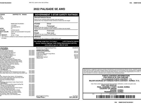 Used 2022 Hyundai Palisade SE w/ Cargo Package image 2