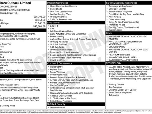 Certified 2024 Subaru Outback Limited AWD/4WD image 35