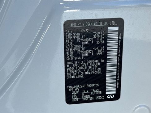 Certified 2023 INFINITI QX80 Premium Select w/ Cargo Package image 29