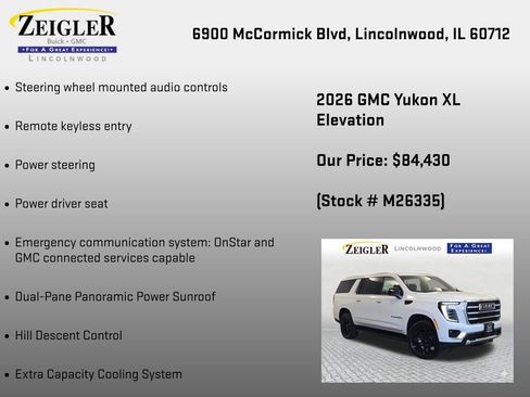 New 2026 GMC Yukon XL Elevation w/ Elevation Premium Package AWD/4WD image 30