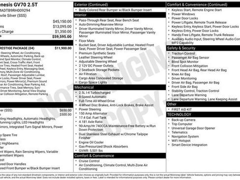 Used 2024 Genesis GV70 2.5T w/ Sport Prestige Package AWD/4WD image 4