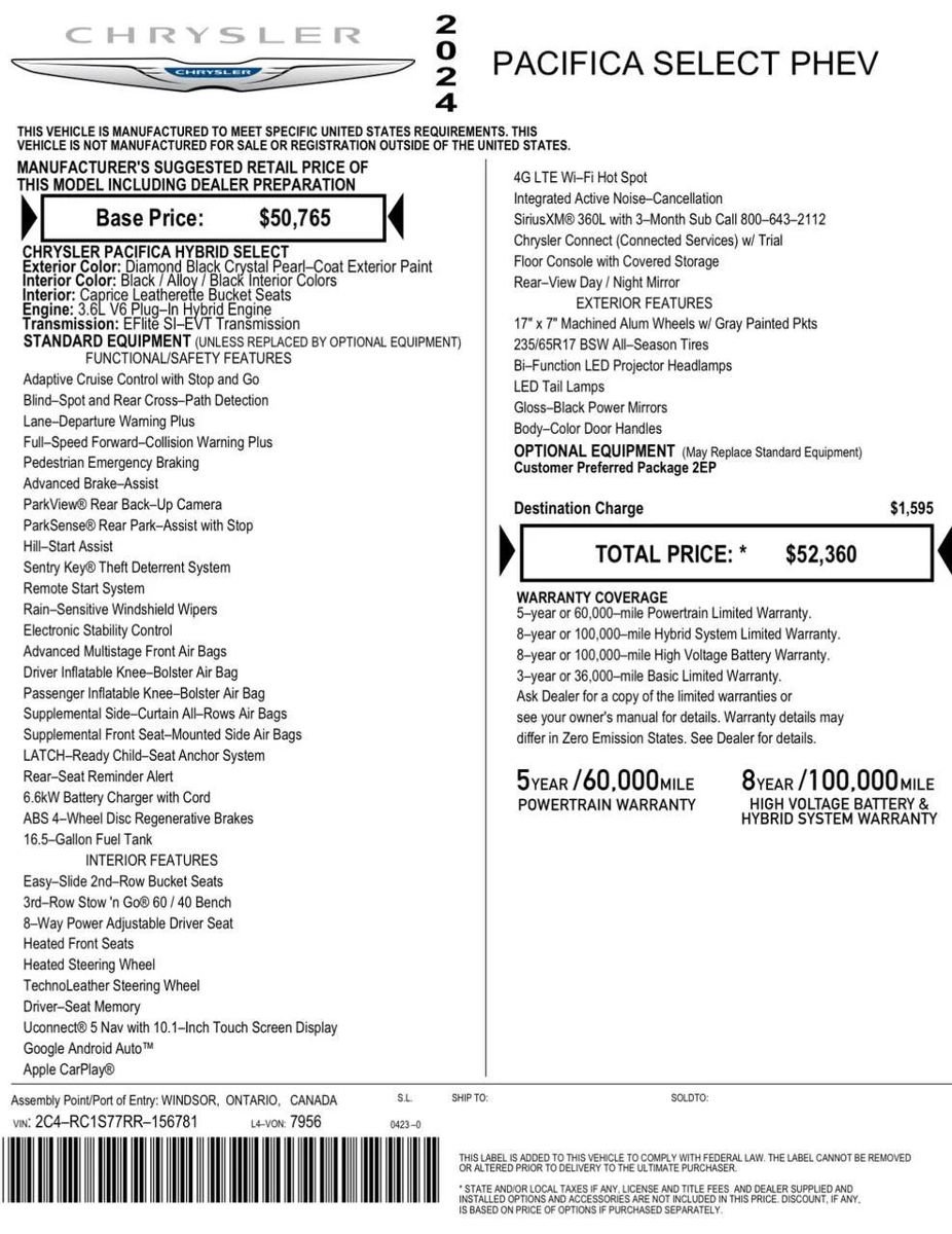 Used 2024 Chrysler Pacifica Limited FWD image 24
