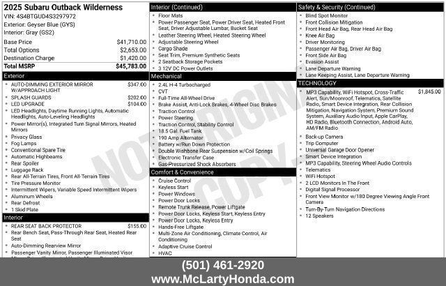 Used 2025 Subaru Outback Wilderness AWD/4WD image 17