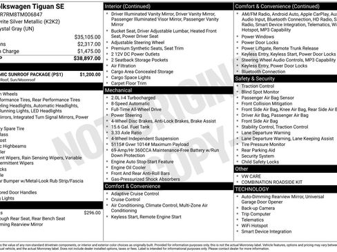 Certified 2026 Volkswagen Tiguan SE w/ Panoramic Sunroof Package AWD/4WD image 36
