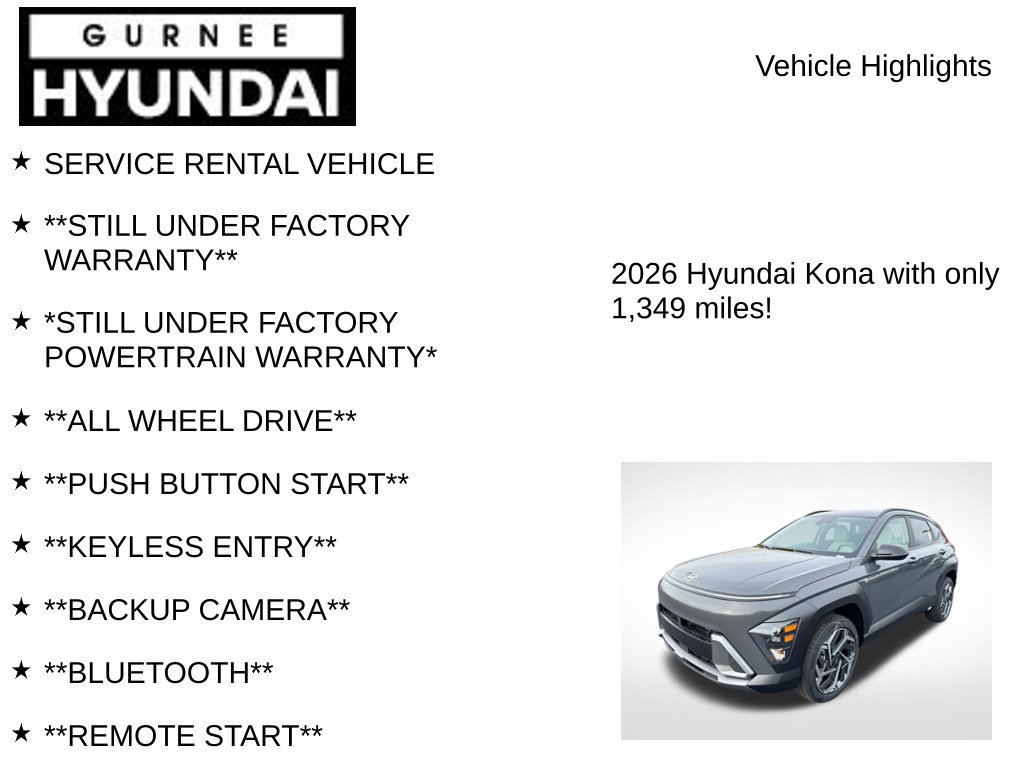 Certified 2026 Hyundai Kona SEL Premium AWD/4WD image 7