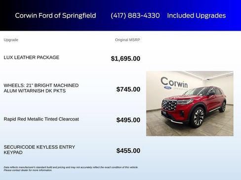 New 2026 Ford Explorer Platinum w/ LUX Leather Package AWD/4WD image 5