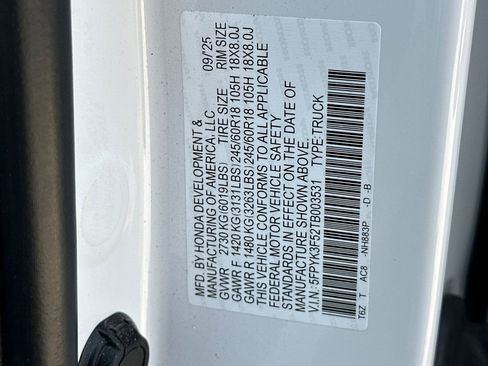 Used 2026 Honda Ridgeline RTL image 32