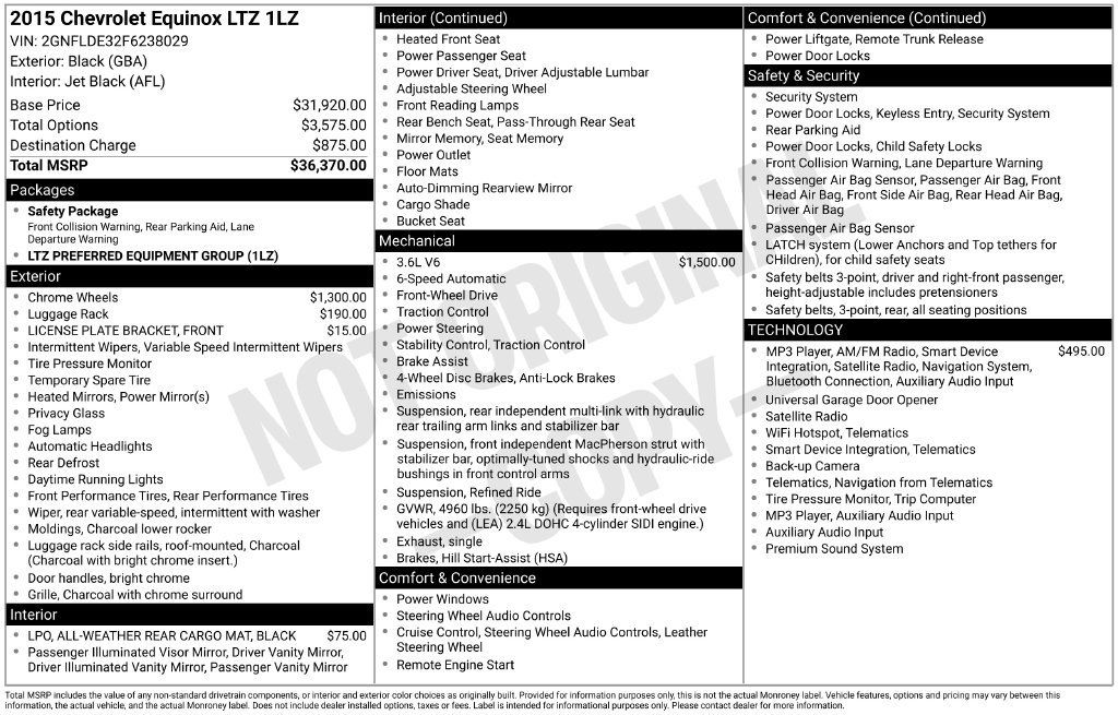 Used 2015 Chevrolet Equinox LTZ FWD image 26