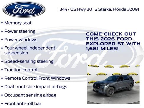 New 2026 Ford Explorer ST w/ Sun And Sound Package image 30