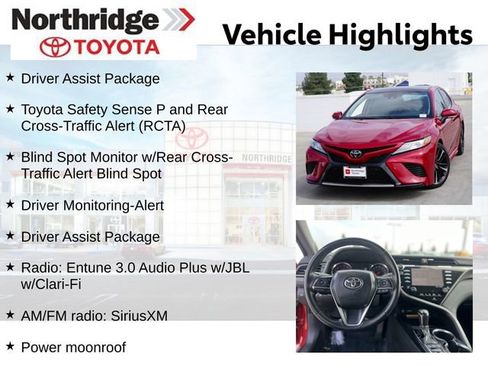 Used 2019 Toyota Camry XSE w/ Driver Assist Package FWD image 2