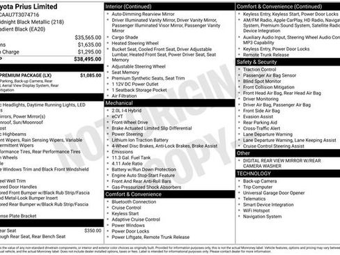 Used 2026 Toyota Prius Limited w/ Limited Premium Package FWD image 3