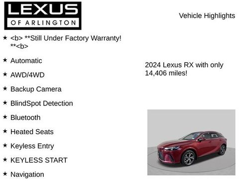 Certified 2024 Lexus RX 350 Premium w/ Convenience Package AWD/4WD image 8