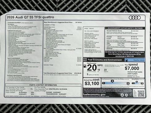 New 2026 Audi Q7 3.0T Premium Plus image 9