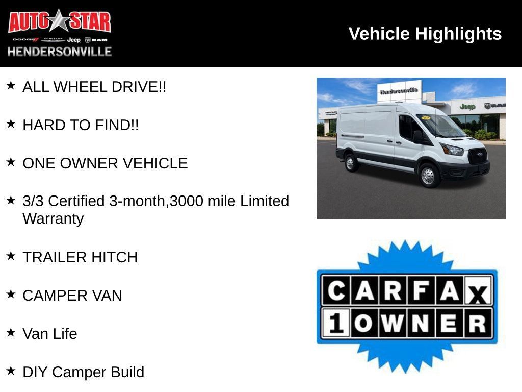 Used 2024 Ford Transit 250 148 Medium Roof Extended AWD w/ Load Area Protection Package image 3