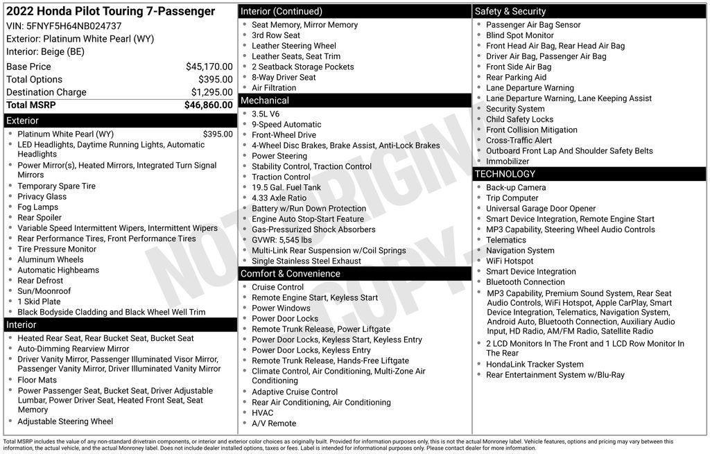 Used 2022 Honda Pilot Touring image 10