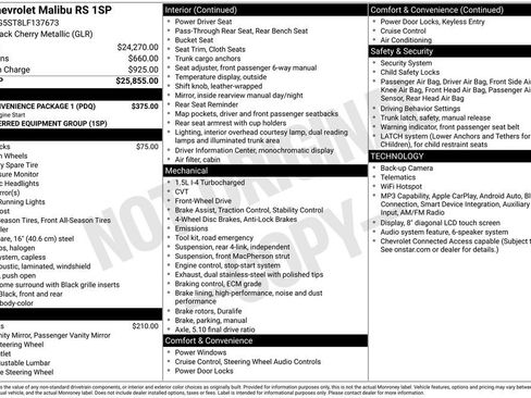 Used 2020 Chevrolet Malibu RS w/ LPO, Convenience Package 1 FWD image 26