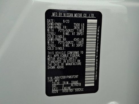 Used 2023 Nissan Armada Platinum w/ Captain's Chairs Package AWD/4WD image 28