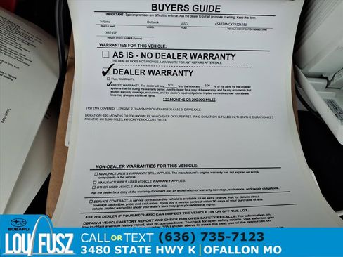 Used 2023 Subaru Outback Limited image 35