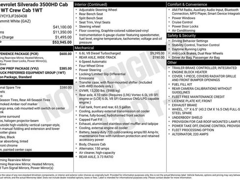 Used 2018 Chevrolet Silverado 3500 W/T w/ WT Convenience Package image 9