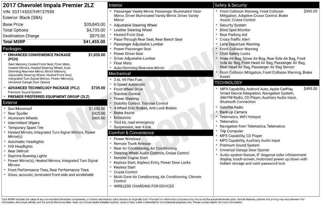 Used 2017 Chevrolet Impala Premier w/ Enhanced Convenience Package FWD image 11