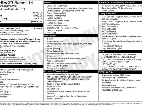 Used 2017 Cadillac XT5 Platinum w/ Driver Assist Package image 6