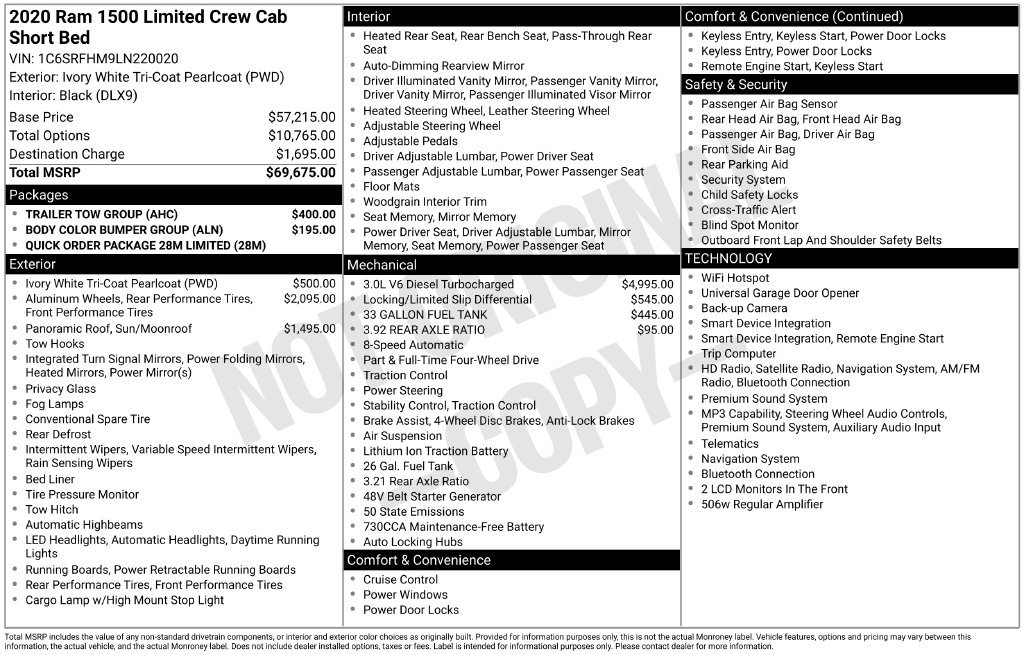 Used 2020 RAM 1500 Limited w/ Trailer Tow Group AWD/4WD image 6