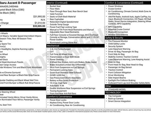 Used 2020 Subaru Ascent 8-Passenger image 2