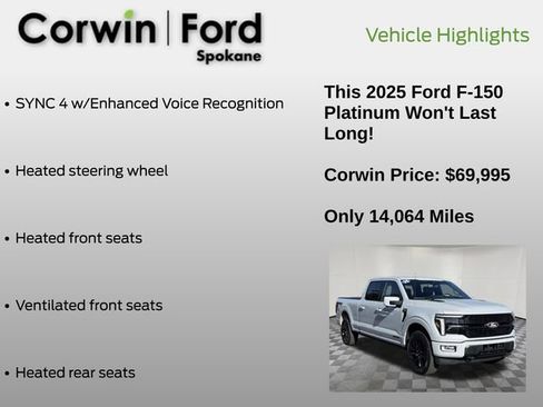 Certified 2025 Ford F150 Platinum AWD/4WD image 13