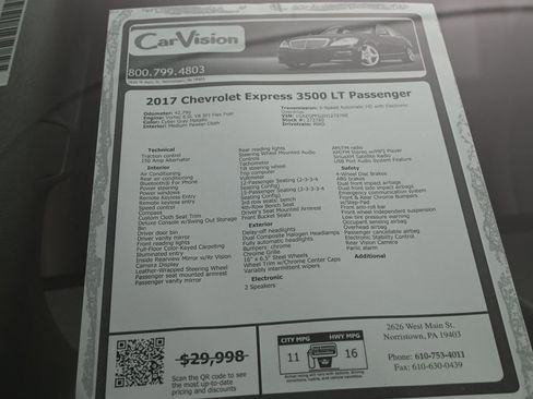 Used 2017 Chevrolet Express 3500 LT w/ LT Preferred Equipment Group image 31