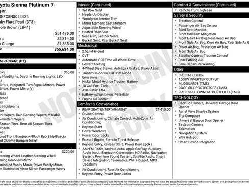Used 2022 Toyota Sienna Platinum AWD/4WD image 6