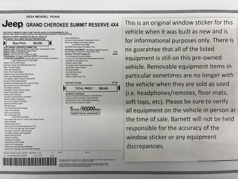 Certified 2024 Jeep Grand Cherokee Summit AWD/4WD image 2