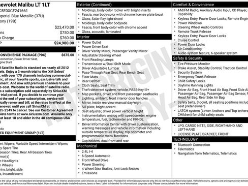 Used 2012 Chevrolet Malibu LT w/ Power Convenience Package image 10