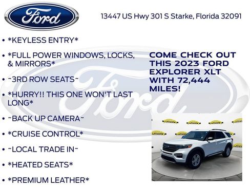 Certified 2023 Ford Explorer XLT w/ Equipment Group 202A RWD image 10