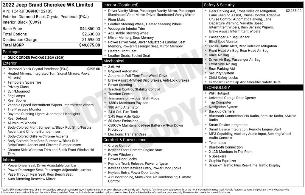 Used 2022 Jeep Grand Cherokee Limited AWD/4WD image 9