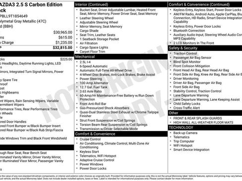 New 2026 MAZDA MAZDA3 Carbon AWD/4WD image 30