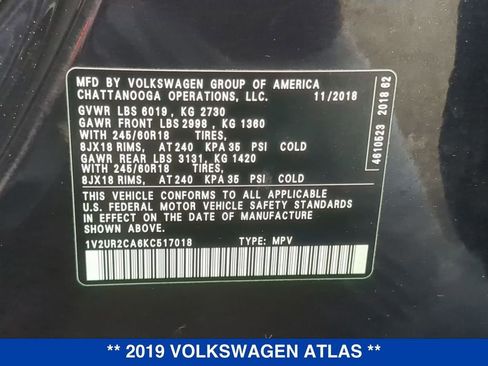 Used 2019 Volkswagen Atlas SE w/ Towing Package AWD/4WD image 25