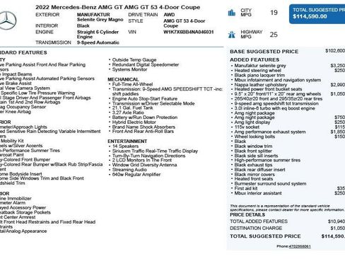 Used 2022 Mercedes-Benz AMG GT 53 w/ AMG Night Package image 3