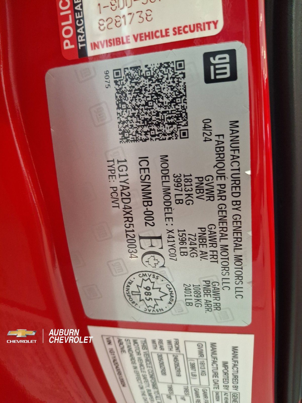 Used 2024 Chevrolet Corvette Stingray Coupe w/ Battery Protection Package RWD image 19