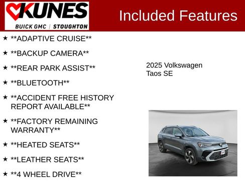 Used 2025 Volkswagen Taos SE AWD/4WD image 2